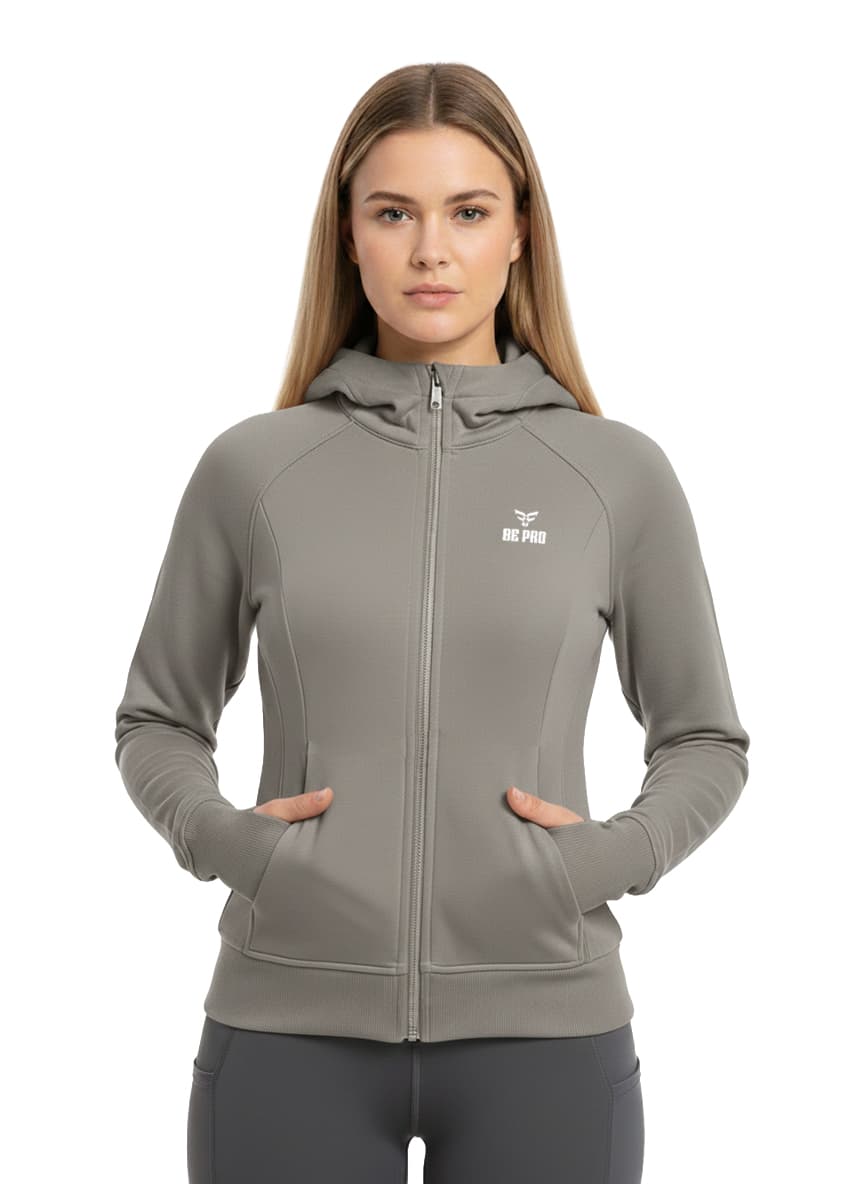 ⁨Hoodie W DJ028 DARK BEIGE | XS⁩ — الصورة 3