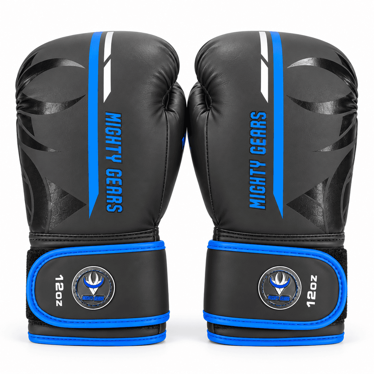 Mighty Gears Boxing Gloves Black&Blue Stripes 12OZ 