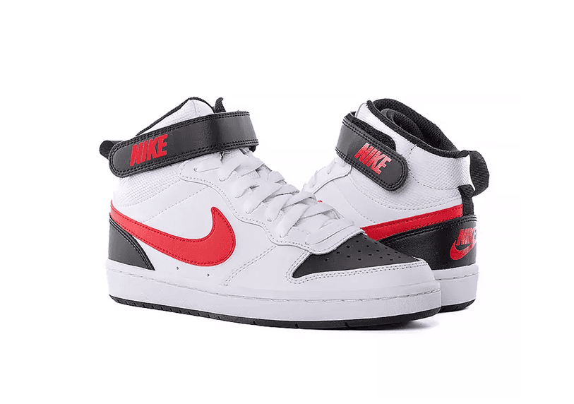 Nike Court Borough Mid 2 (GS) CD7782 110 WhiteBlackRed | 36.5 — view 2