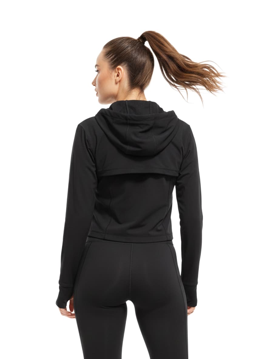 Hoodie W D25018 BLACK ,XS — view 2