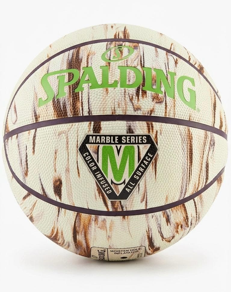 Basketball Spalding Marble Mint/Choc/Emerald Rubber Size 5