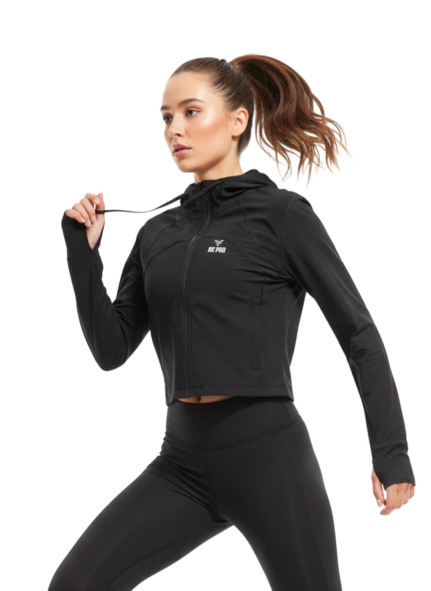 Hoodie W D25018 BLACK ,XS — view 3