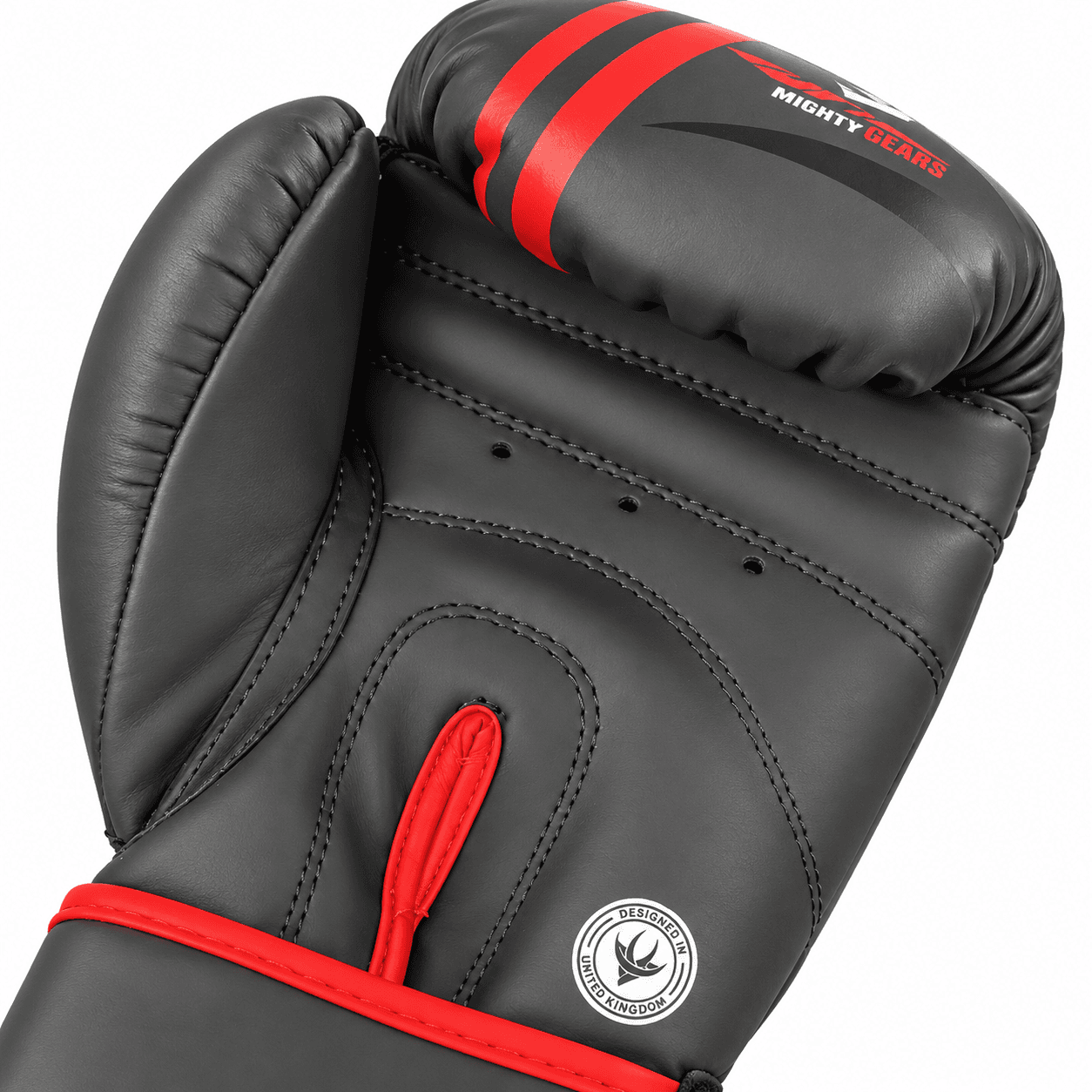 Mighty Gears Boxing Gloves Black&Red Stripes 10OZ  — view 2