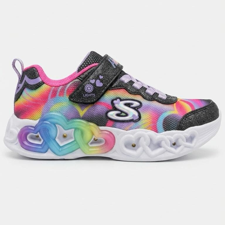 Skechers K Infinite Heart Lights 303750L BLACK.MULTI . | 35